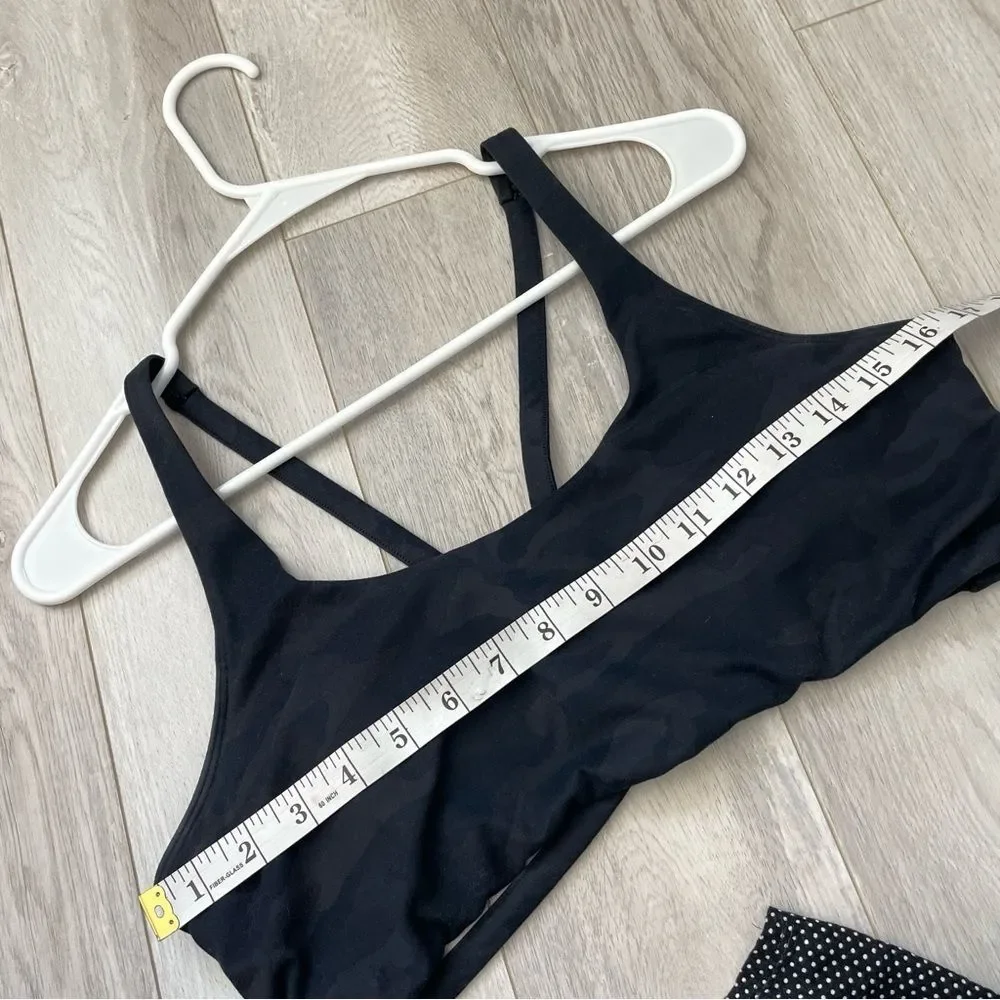 Vuori Sports Bra caged strappy camo yosemite womens Black (large) workout gym
